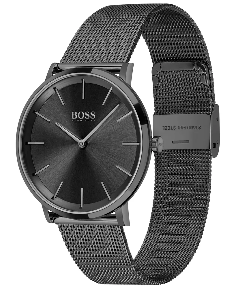 Hugo Boss Men's Skyliner Black Stainless Steel Mesh Bracelet Watch 40mm