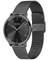 Hugo Boss Men's Skyliner Black Stainless Steel Mesh Bracelet Watch 40mm