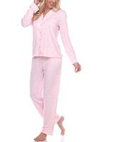 White Mark Women's Pajama Set, 2 Piece