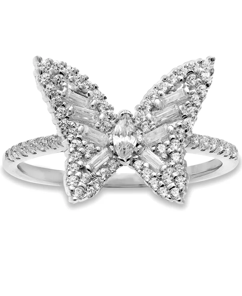 Giani Bernini Cubic Zirconia Butterfly Statement Ring Sterling Silver, Created for Macy's