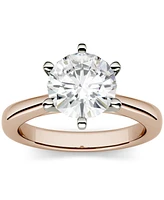 Moissanite Solitaire Engagement Ring 1-9/10 ct. t.w. Diamond Equivalent 14k White, Yellow or Rose Gold