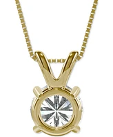 Moissanite Solitaire Pendant (3-1/10 ct. t.w. Diamond Equivalent) in 14k White Gold and 14k Yellow Gold