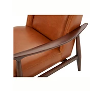 Jollene 29" Leather Winged Accent Chair, Created for Macy's