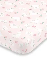 Infant Girl's Sweet Llama and Butterflies Super Soft Fitted Crib Sheet