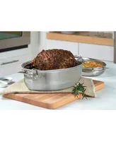 Viking Metal Induction-Safe 8.5-Qt. Oval 3-in-1 Roaster with Lid & Rack