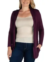 Women's Plus Size Hooded Cardigan