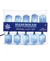 Kurt Adler 10-Light Hanukkah Dreidel Light Set