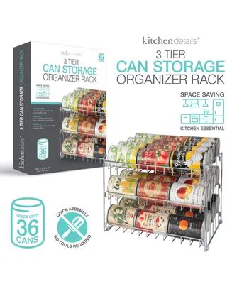 Kitchen Details 3 Tier Can Storage Organizer Rack