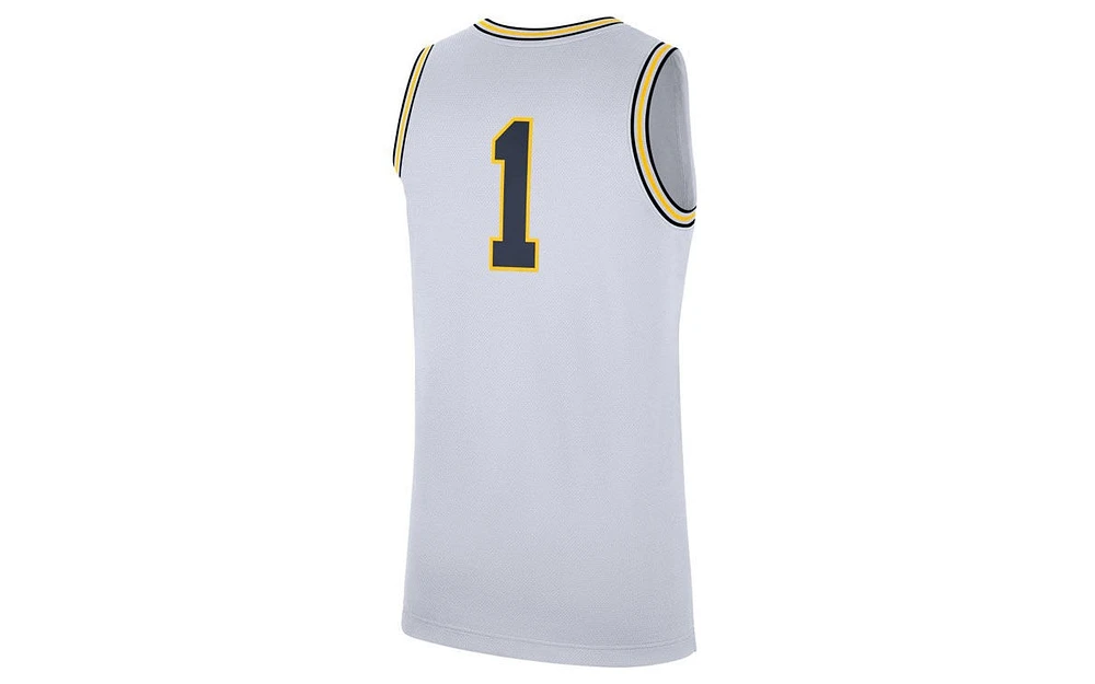 Jordan Men's Michigan Wolverines Replica Basketball Home Jersey