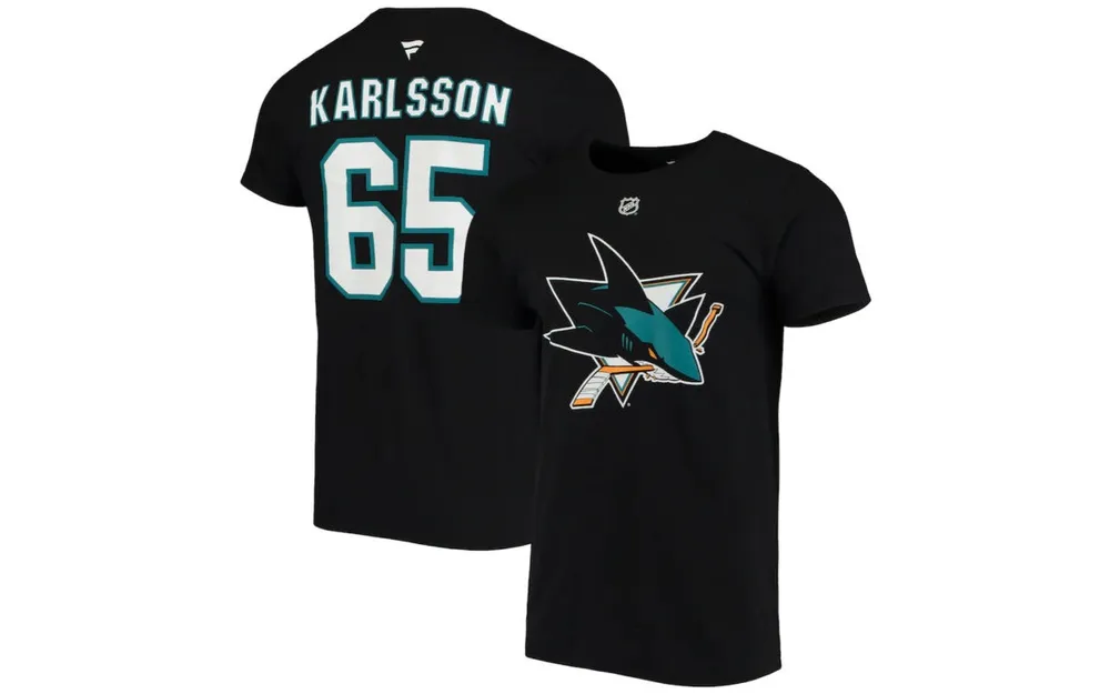 Majestic Erik Karlsson San Jose Sharks Men's Authentic Stack Name & Number T-Shirt