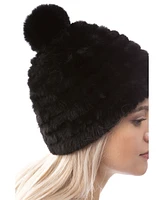 Marcus Adler Women's Cozy Stretch Luxe Faux Fur Pom Hat