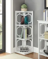 Convenience Concepts Omega 3 Tier Corner Bookcase, Gray 12 x 12 x 38.5 in.