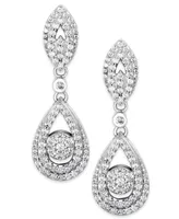 Wrapped Love Diamond Dangling Drop Earrings 14k White Gold or Yellow (1 ct. t.w.), Created for Macy's