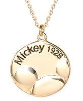 Disney Mickey Mouse Medallion 18" Pendant Necklace in 18k Rose Gold-Plated Sterling Silver