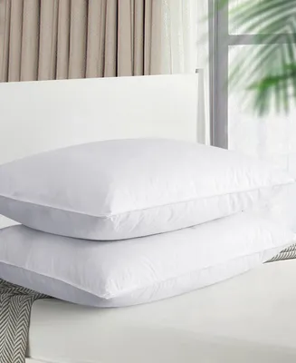 Unikome Medium Firm Feather Bed Pillows, King, 2-Pack