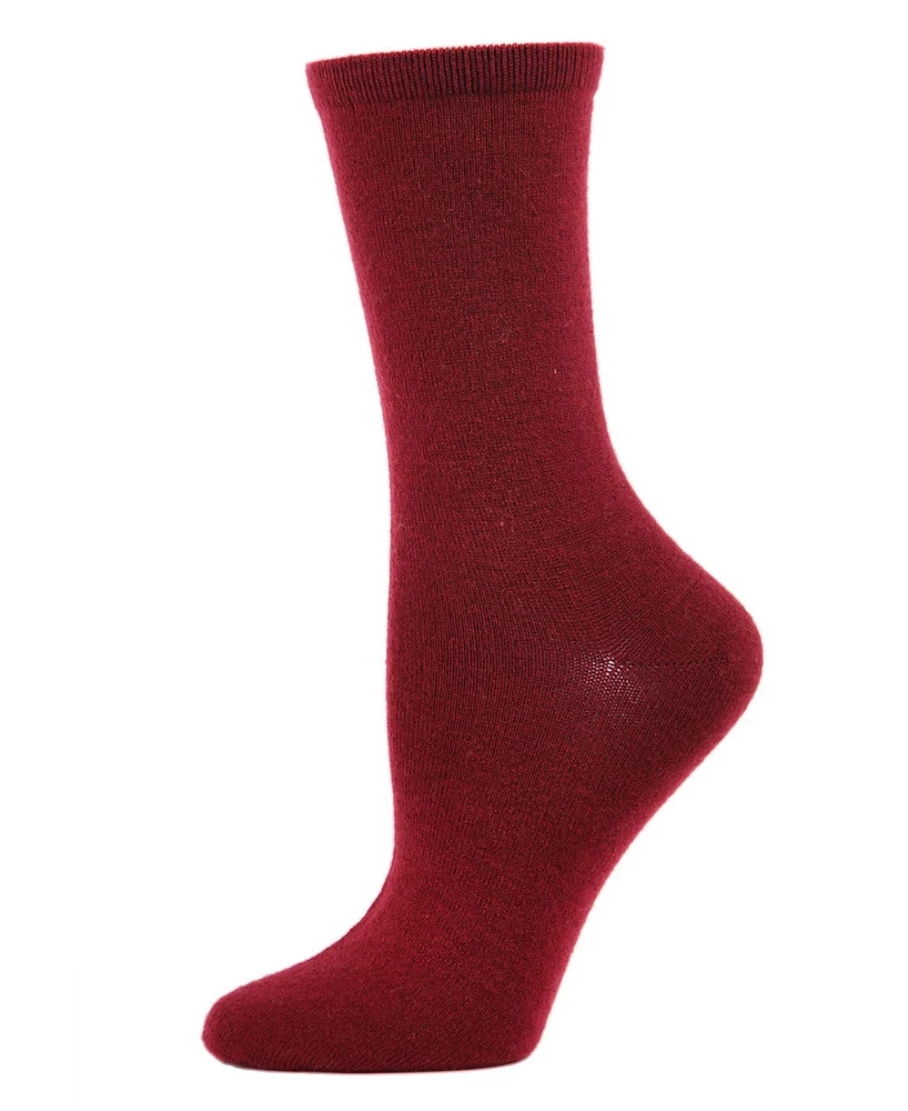 Flat knit Cashmere Women's Crew Socks