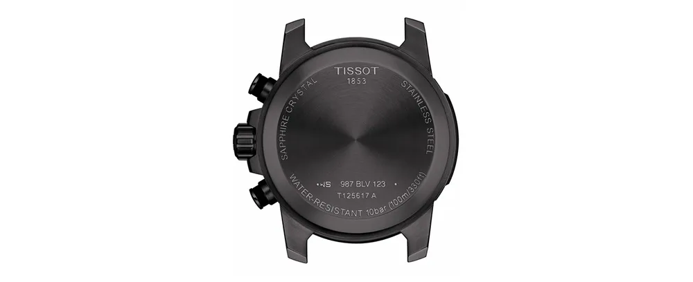 Tissot Men's Swiss Chronograph Supersport Black Stainless Steel Bracelet Watch 45.5mm