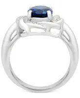 Blue Sapphire (1-3/4 ct. t.w.) & White Sapphire (1/6 ct. t.w.) Ring in Sterling Silver