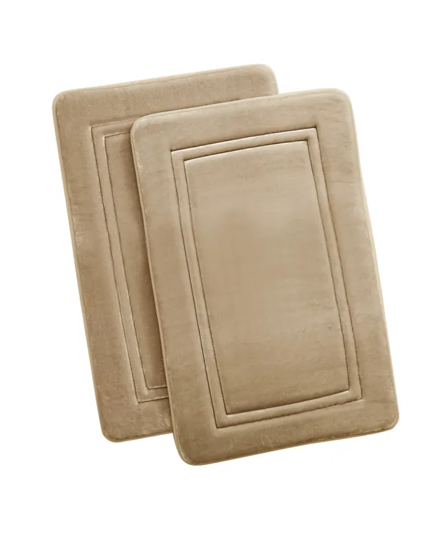 Truly Calm HeiQ AntiMicrobial Memory Foam Bath Rugs- Set of 2