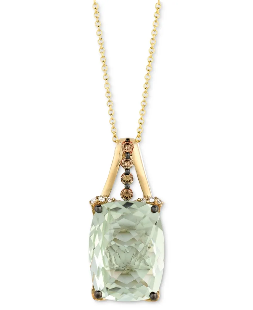 Le Vian Mint Julep Quartz (9-3/4 ct. t.w.) & Diamond (1/3 c.t t.w.) 18" Pendant Necklace in 14k Gold