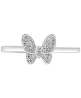 Effy Diamond Butterfly Ring (1/10 ct. t.w.) Sterling Silver or 14k Gold-Plated