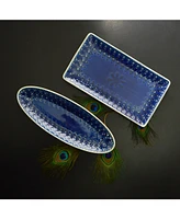 Euro Ceramica Peacock 13" Appetizer Platter