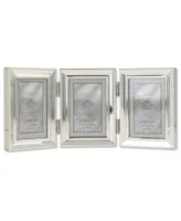 Metal Triple Picture Frame with Inner Beading, 2.5" x 3.5" - Silver