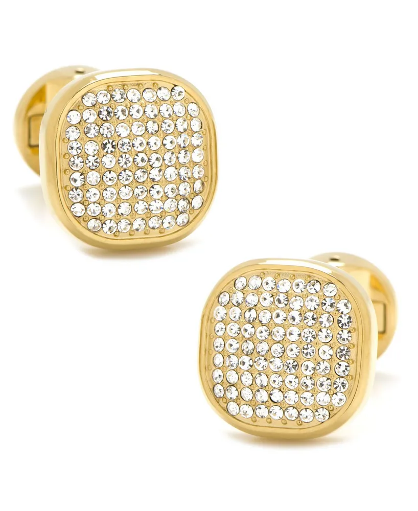 Men's Pave Cufflink and Stud Set - Gold