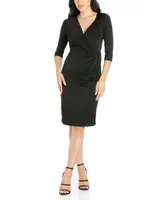 Women's Draped Style V-Neck Dress