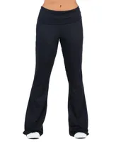 24seven Comfort Apparel Black Bell Bottom Foldover Waist Sweatpants