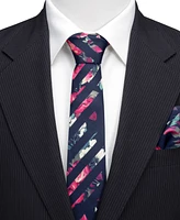 Men's Painted Floral Stripe Tie