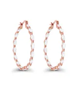 Macy's Cubic Zirconia 14k Rose Gold Marquise Cut Hoop Earrings (Also Over Silver or Silver)