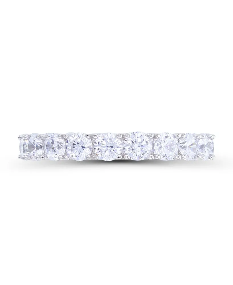 Cubic Zirconia Round and Baguette Eternity Ring