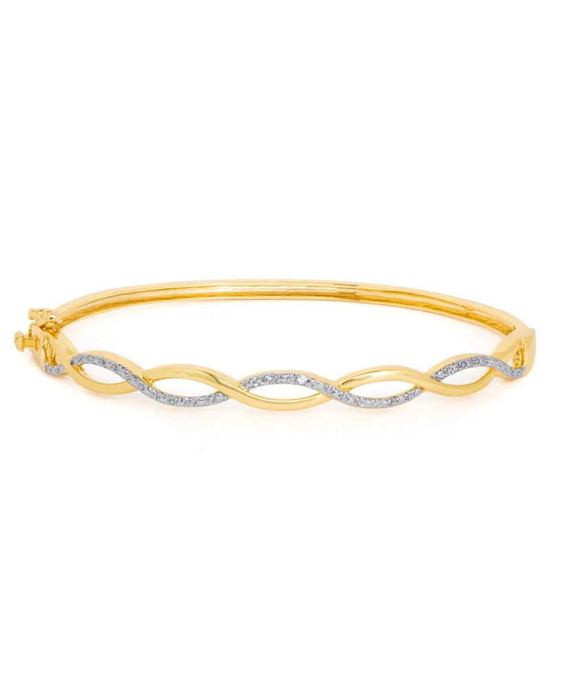 Diamond Accent Infinity Bangle in Gold-Plate