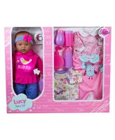 Lissi Dolls 15" African American Baby Doll Set with Clothes and Accessories