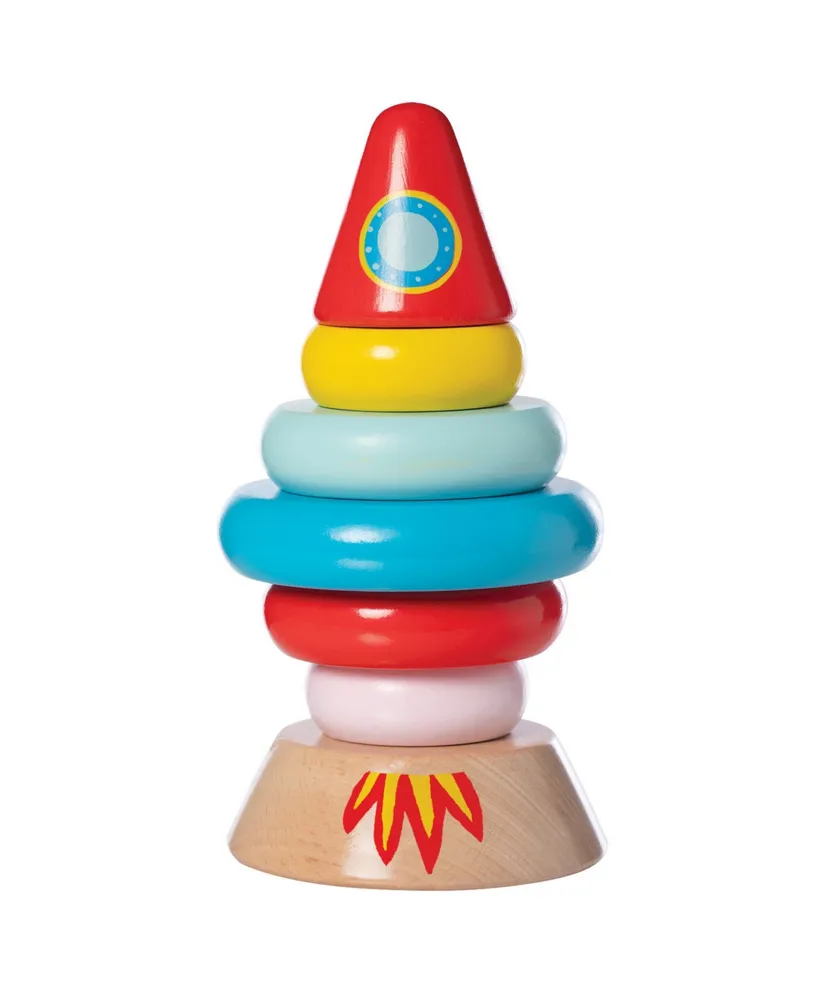 Manhattan Toy Company Stacker Rocket Baby and Toddler 7 Piece Magnetic Wooden Stacking Toy Set