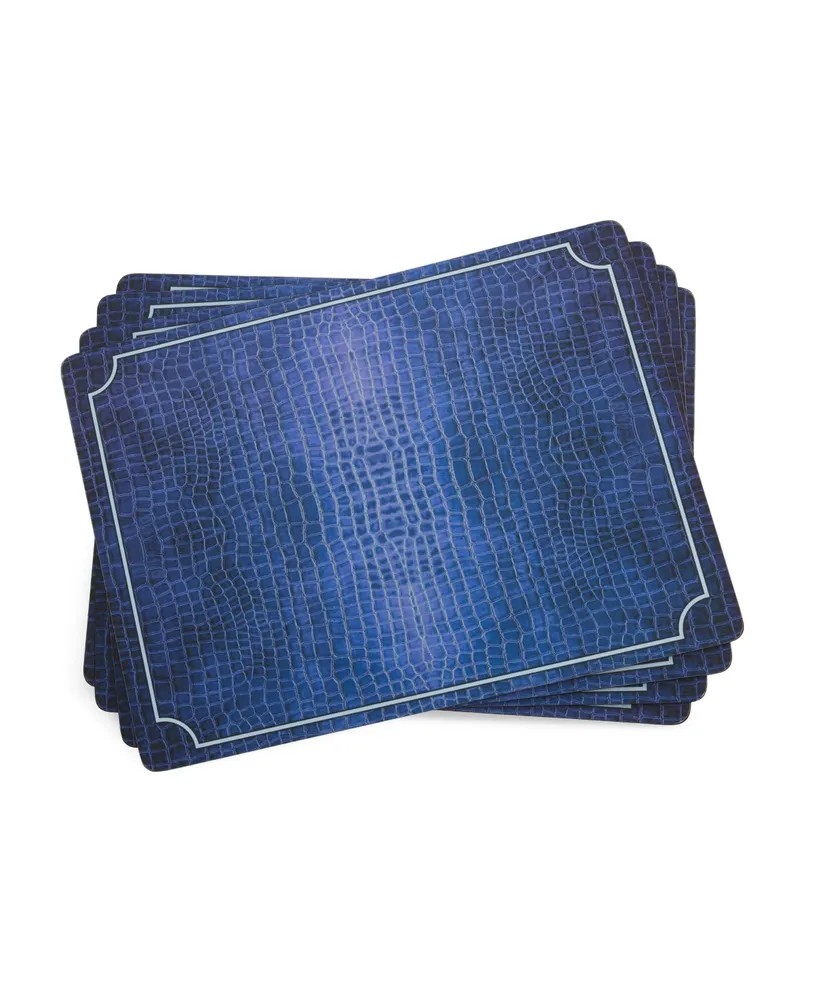 Pimpernel Blue Croc Placemats, Set of 4