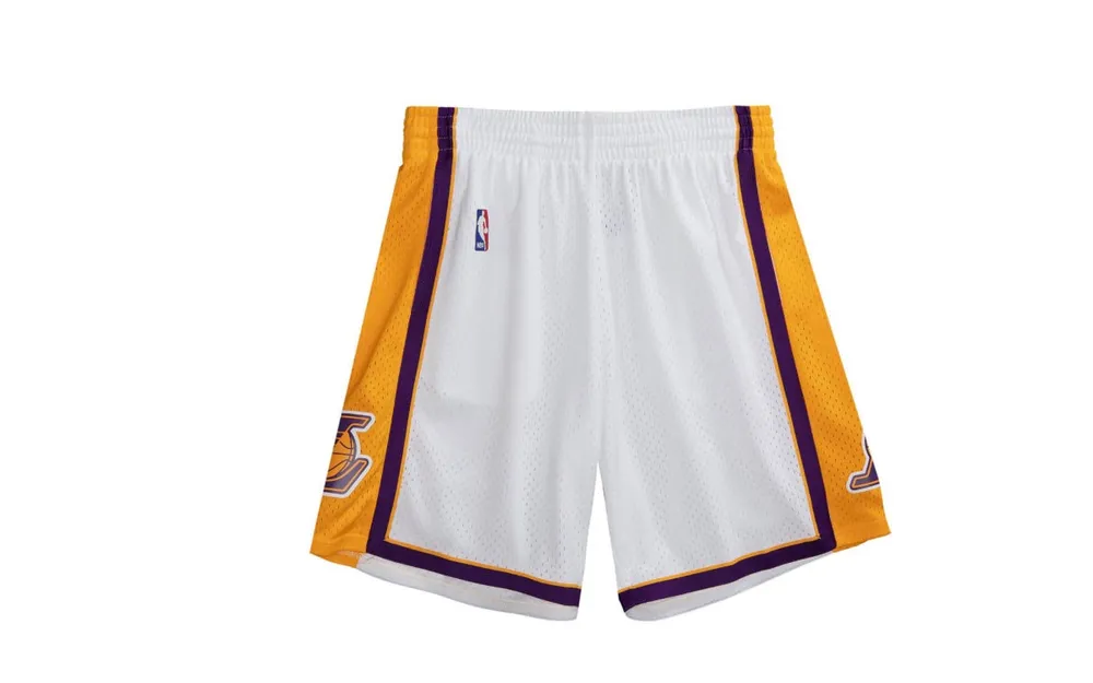 Men's Mitchell & Ness Powder Blue/White Los Angeles Lakers Hardwood Classics 1996 Split Swingman Shorts Size: Medium