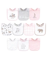 Hudson Baby Infant Girl Cotton Bibs 10pk