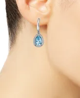 Sky Blue Topaz (4 ct. t.w.) & White Topaz (5/8 ct. t.w.) Drop Earrings in Sterling Silver