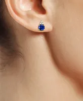 Sapphire (7/8 ct. t.w.) & Diamond Accent Stud Earrings 14k Yellow Gold (Also Emerald, Ruby, Morganite Tanzanite)
