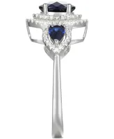 Sapphire (1-1/2 ct. t.w.) & Diamond (1/3 Statement Ring 14k Gold (Also Emerald)