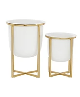 CosmoLiving by Cosmopolitan Contemporary Planters with Stand, Set of 2