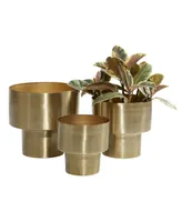 Metal Planter, Set of 3 - Gold