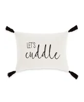 Lush Decor Let's Cuddle Script Decorative Single Pillow Cover, 13" x 20"+ 3.5"