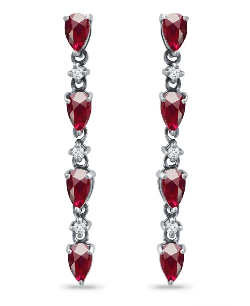 Giani Bernini Created Ruby and Cubic Zirconia Linear Drop Earrings