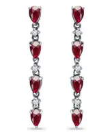 Giani Bernini Created Ruby and Cubic Zirconia Linear Drop Earrings