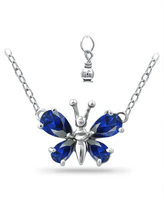 Giani Bernini Simulated Blue Sapphire Butterfly Necklace