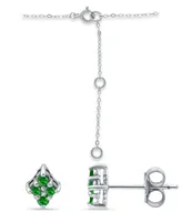 Giani Bernini Created Green Quartz and Cubic Zirconia Clover Pendant and Earring Set, 3 Piece