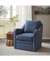 Madison Park Brianne Slub Weave Wide Seat Swivel Arm Chair